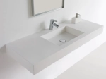 Plan vasque Design, sur mesure, Largeur 60 à 200 cm x Profondeur 40 à 60 cm, résine minérale de couleurs, Finition lisse mate, Livraison Offerte et Rapide.